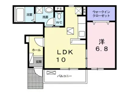 DKII(1LDK/1階)の間取り写真