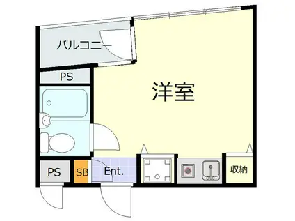 グローバリービューテラスIV(ワンルーム/8階)の間取り写真