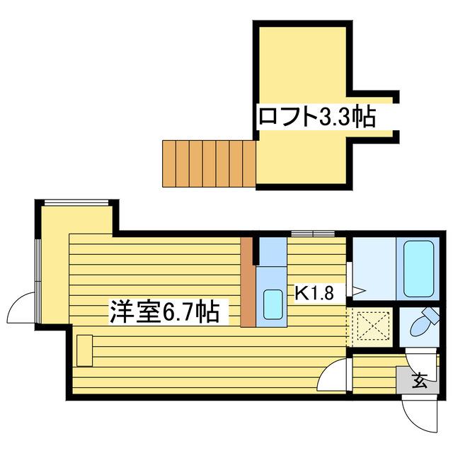 プチメゾンカトレア(1K/3階)の間取り写真