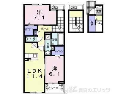アヴニール(2LDK/3階)の間取り写真