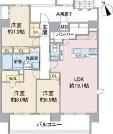 CASA VIA(3LDK/9階)の間取り写真