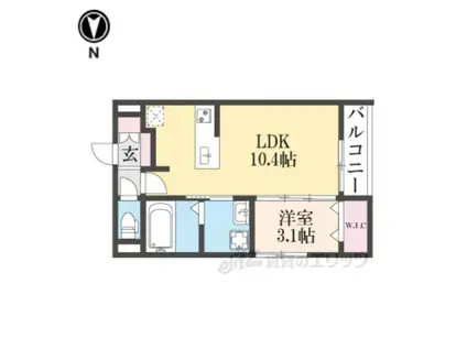 VALTERRA天理(1LDK/2階)の間取り写真