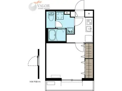 ヴィラ大和(1K/3階)の間取り写真