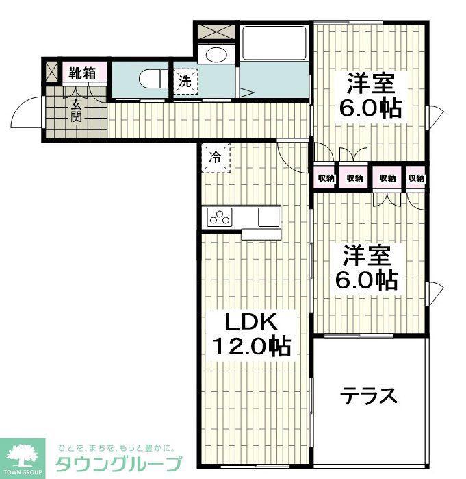 YUTAKASO(2LDK/1階)の間取り写真