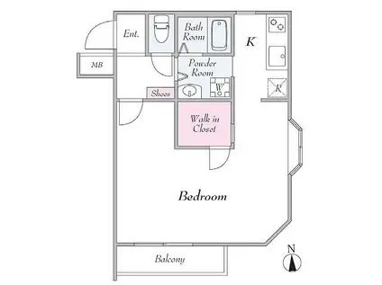 ル・リオン中野白鷺(ワンルーム/1階)の間取り写真