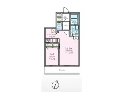 アイルプレミアム東京上石神井(1LDK/3階)の間取り写真