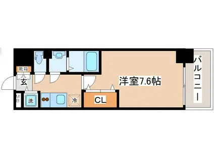 LUXE神戸ウエスト(1K/10階)の間取り写真