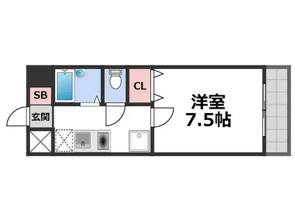 グランドタワー森之宮サウス(1K/3階)の間取り写真