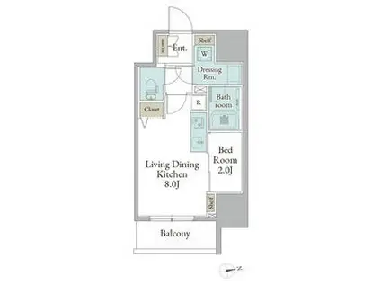 ストーリア名古屋城西(1LDK/9階)の間取り写真