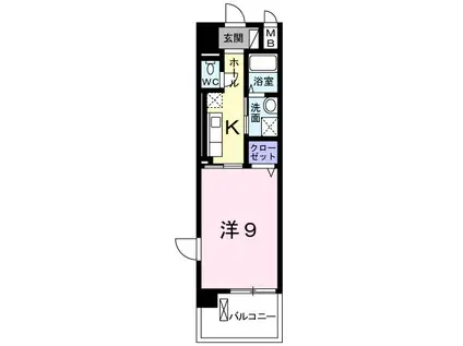 ベル・アンジュ(1K/2階)の間取り写真