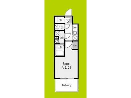 エスリード大阪イーストエッジ(1K/9階)の間取り写真