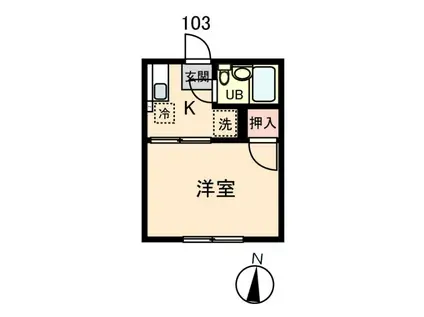 COURT IKEGAMI(1K/1階)の間取り写真