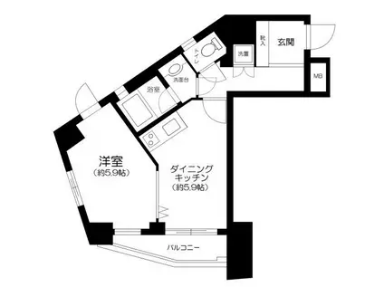 スカーラ西新宿シティプラザ(1DK/4階)の間取り写真