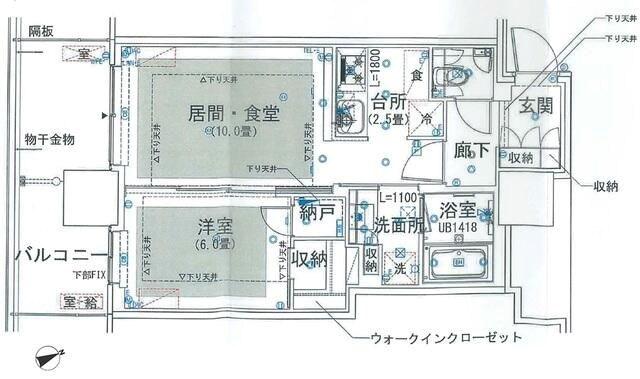 グランドシティタワー池袋(1LDK/11階)の間取り写真