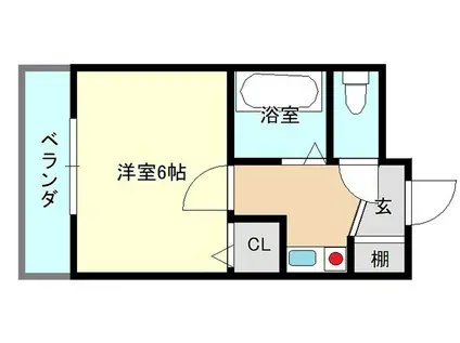 トゥリオーニ堺I(1K/3階)の間取り写真