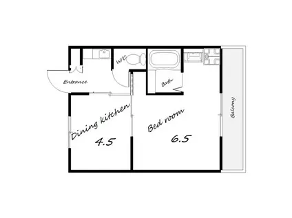 ヴィラナリー雲雀丘 2号棟(1DK/2階)の間取り写真