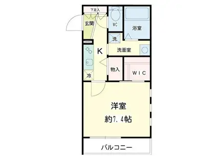 ステラ マリス横浜II(1K/2階)の間取り写真