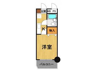 クレストJ塚口(1K/4階)の間取り写真