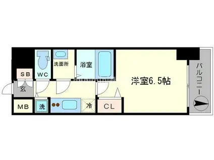 LC難波ノワール(1K/11階)の間取り写真