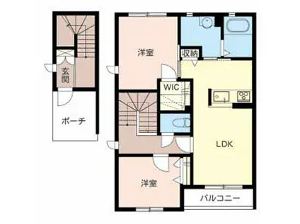 アンビシアきたA棟(2LDK/2階)の間取り写真