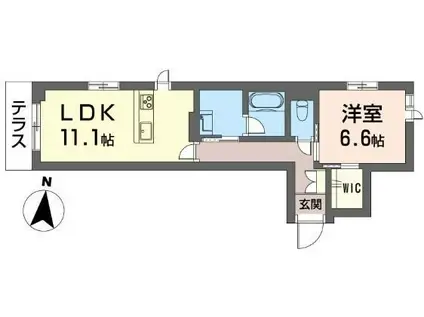 クレストタウン常盤(1LDK/1階)の間取り写真