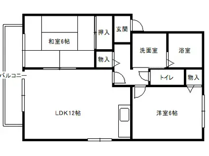 ヴァンベール大浦A棟(2LDK/1階)の間取り写真