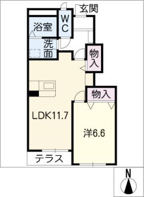 ベルハイム(1LDK/1階)の間取り写真