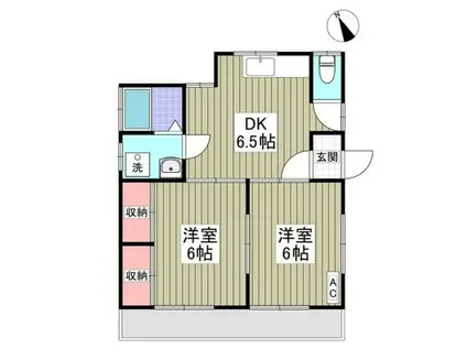 清水アパートF(2DK/1階)の間取り写真