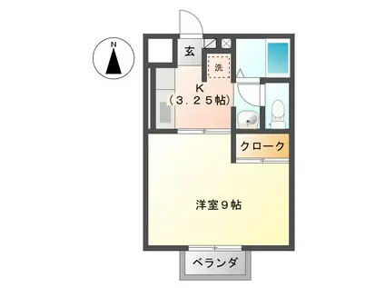 プロパティ大溝A(1K/2階)の間取り写真