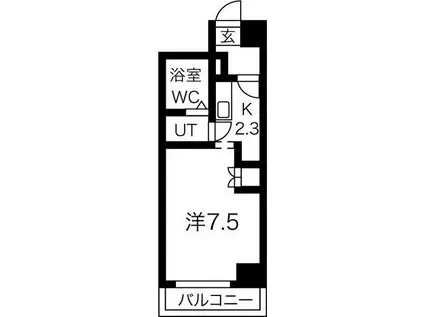 パークアベニュー札幌(1K/7階)の間取り写真