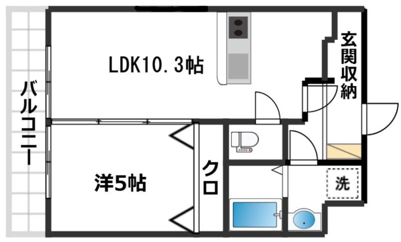 ルグラン(1LDK/5階)の間取り写真