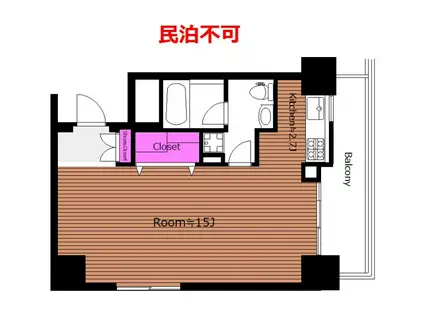 初台駅1分 プライムアーバン初台 ワンルーム PNF(ワンルーム/3階)の間取り写真