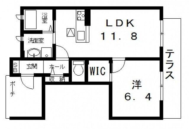 シャーメゾン和II(1LDK/1階)の間取り写真