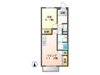 クレア ドリーム(1LDK/1階)の間取り写真