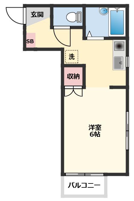 さくらそう(1K/1階)の間取り写真