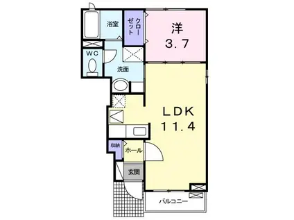 サンリット・M(1LDK/1階)の間取り写真