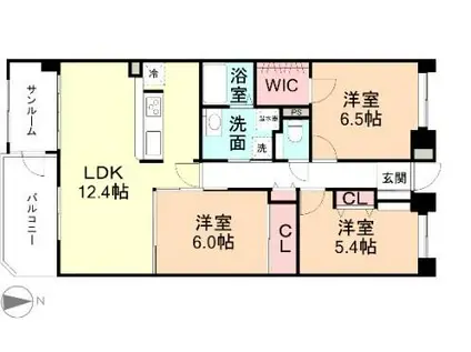 シェモア堀川(3LDK/2階)の間取り写真