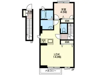 NANA III(1LDK/2階)の間取り写真
