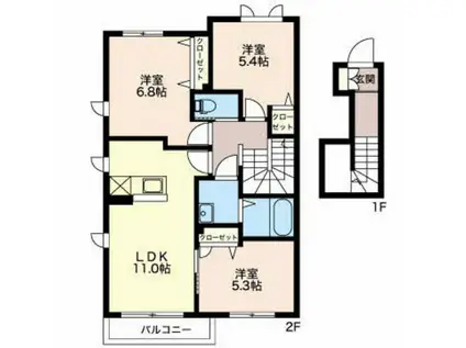 ヴィア セレーノ(3LDK/2階)の間取り写真