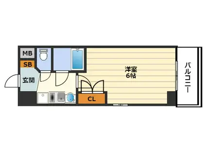 ラナップスクエア同心(1K/8階)の間取り写真