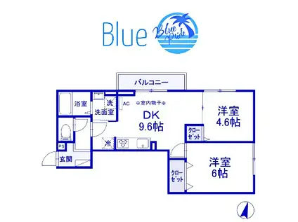 ガーデン大黒屋(2DK/3階)の間取り写真