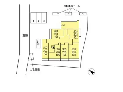 FREE103(1LDK/1階)の間取り写真