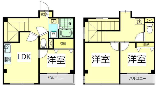 ツインハウス井上(3LDK/5階)の間取り写真