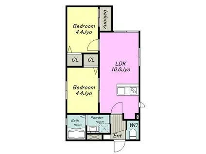 CEDRE中村公園(2LDK/1階)の間取り写真