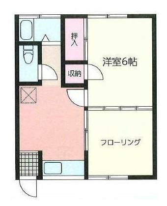 第2浅野荘(2DK/2階)の間取り写真