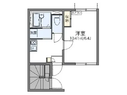 ＪＲ京浜東北線 西川口駅 徒歩16分 2階建 築12年(1K/1階)の間取り写真