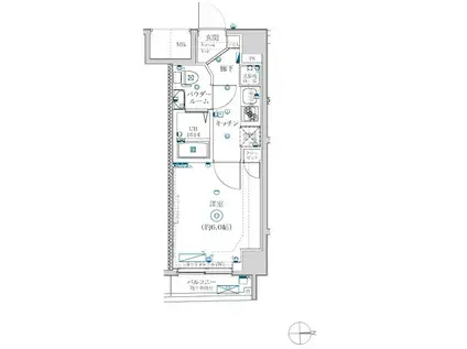 レーヴ・ド・クレエ綾瀬(1K/1階)の間取り写真