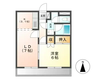 ラヴェールエスポアI(1LDK/1階)の間取り写真