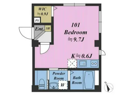 MANOR HOUSE AKASHICHO(ワンルーム/1階)の間取り写真