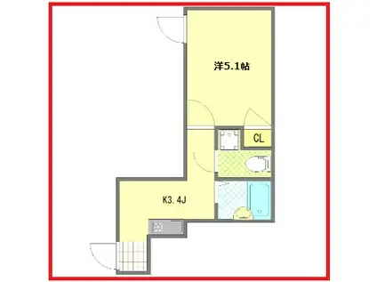 ネクサス綾瀬(1K/2階)の間取り写真